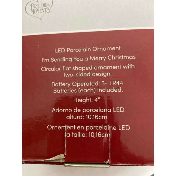 Precious Moments LED Porcelain Tree Ornament “I’m Sending You A Merry Christmas” - Picture 7 of 7